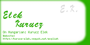 elek kurucz business card